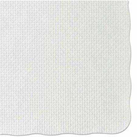 HOFFMASTER KNURL EMBOSSED SCALLOPED EDGE PLACEMATS, 9.5 X 13.5, WHITE, 1,000/CARTON PM32052